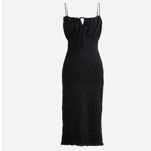 J.Crew Smocked Black linen Dress